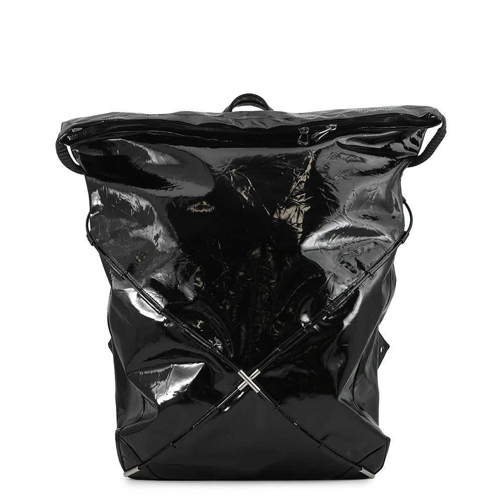 Bottega Veneta Tent Backpack Patent Vernis Leather Black Bag